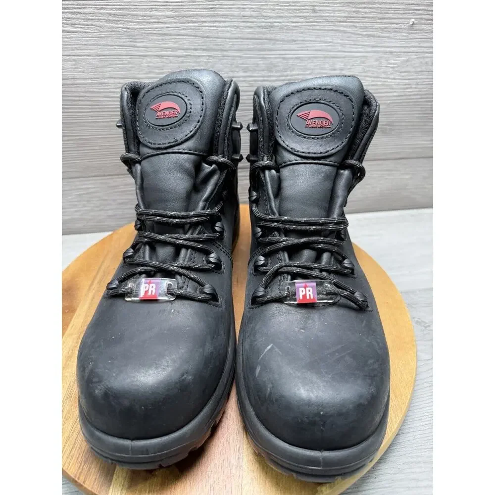 Avenger Men's Framer CT Work Boots A7223 Black Leather Composite Toe. Men 10